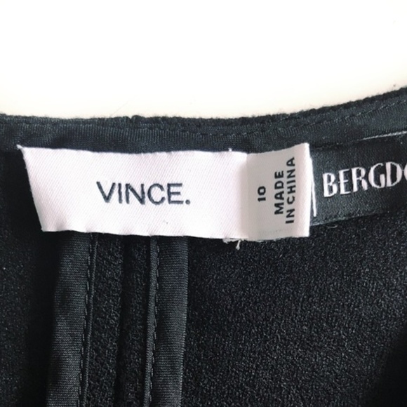 Vince Dress Ponte V-Neck Bib Sheath Dress black size 10 - Picture 4 of 6